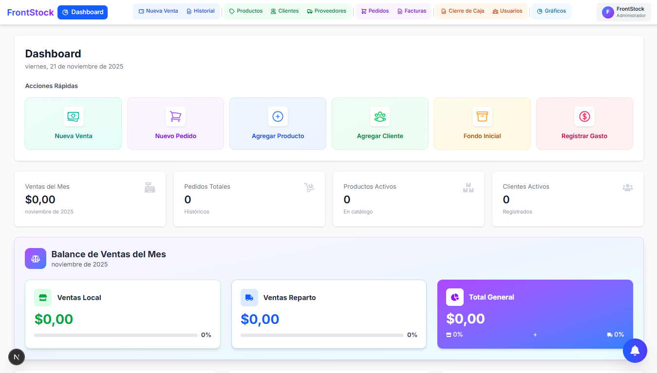 FrontStock Dashboard